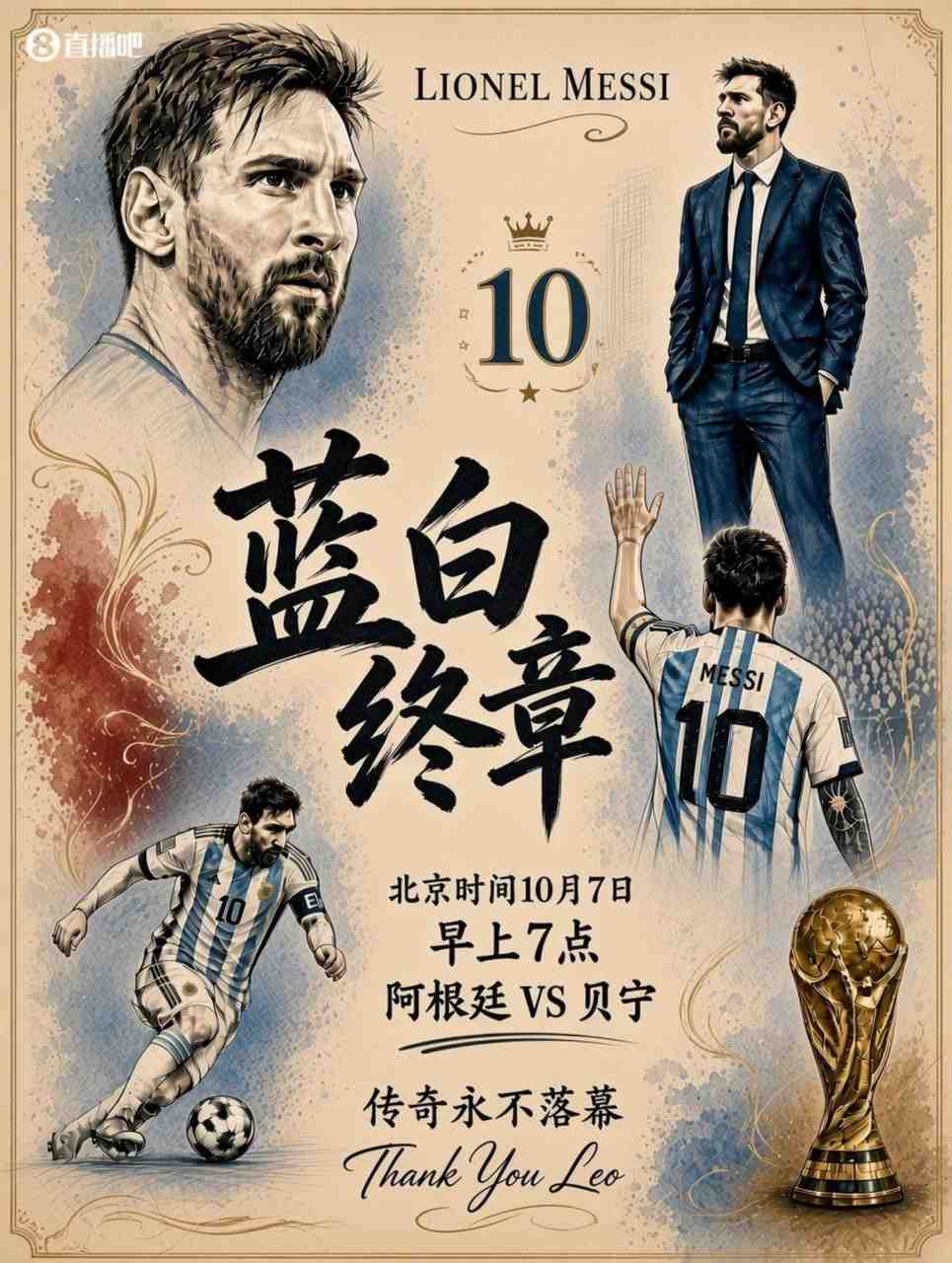讲不出再见！梅西明早7点迎阿根廷告别战，身披蓝白21载终有一别