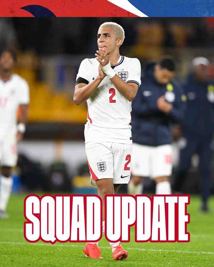 官方：曼城后卫里科·刘易斯从U21跳级加入英格兰队